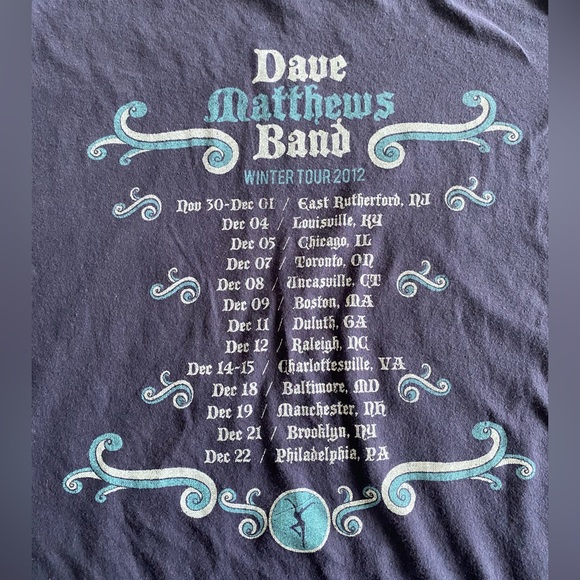 Dave Matthews Band - Winter Tour 2012 long sleeve shirt - tagless (XL) - Picture 6 of 9
